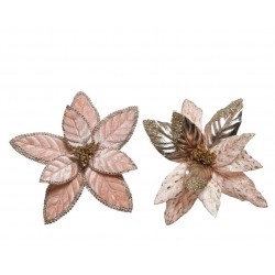 Poinsettia Velours Sur Clip...