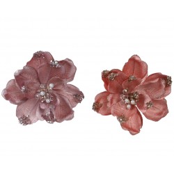 fleurs sur clip polyester...