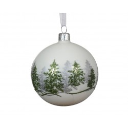 Boule Sapin Blanc/Vert En...