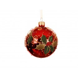 Boule Houx Rouge En Verre...
