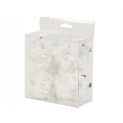 Rose sur clip blanc Ø8 -...