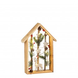 Maison Décor Sapin/Baie Led...